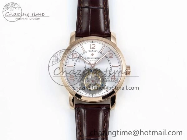 Traditionnelle Tourbillon RG RMSF Best Edition Silver Dial on Brown Leather Strap