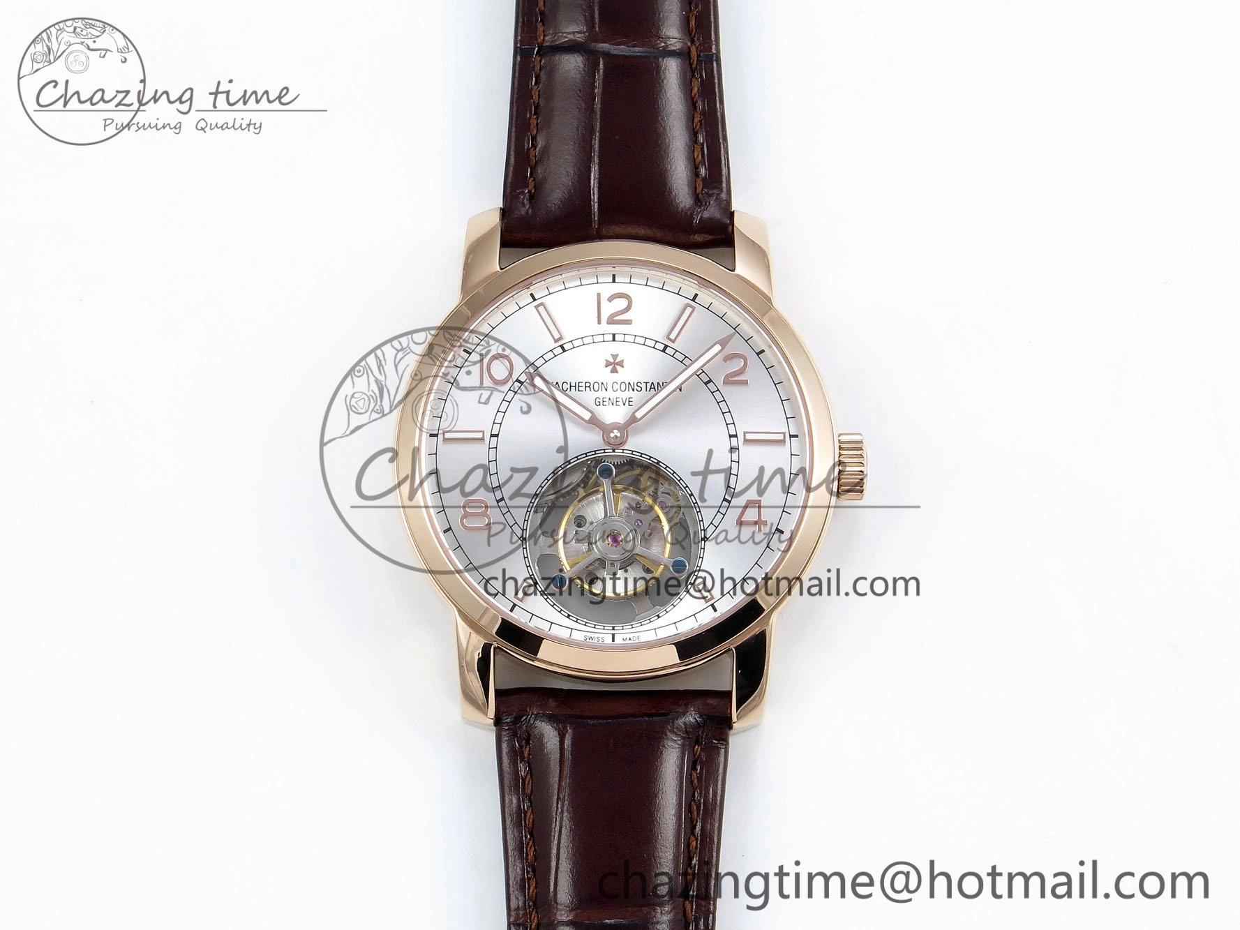 Traditionnelle Tourbillon RG RMSF Best Edition Silver Dial on Brown Leather Strap