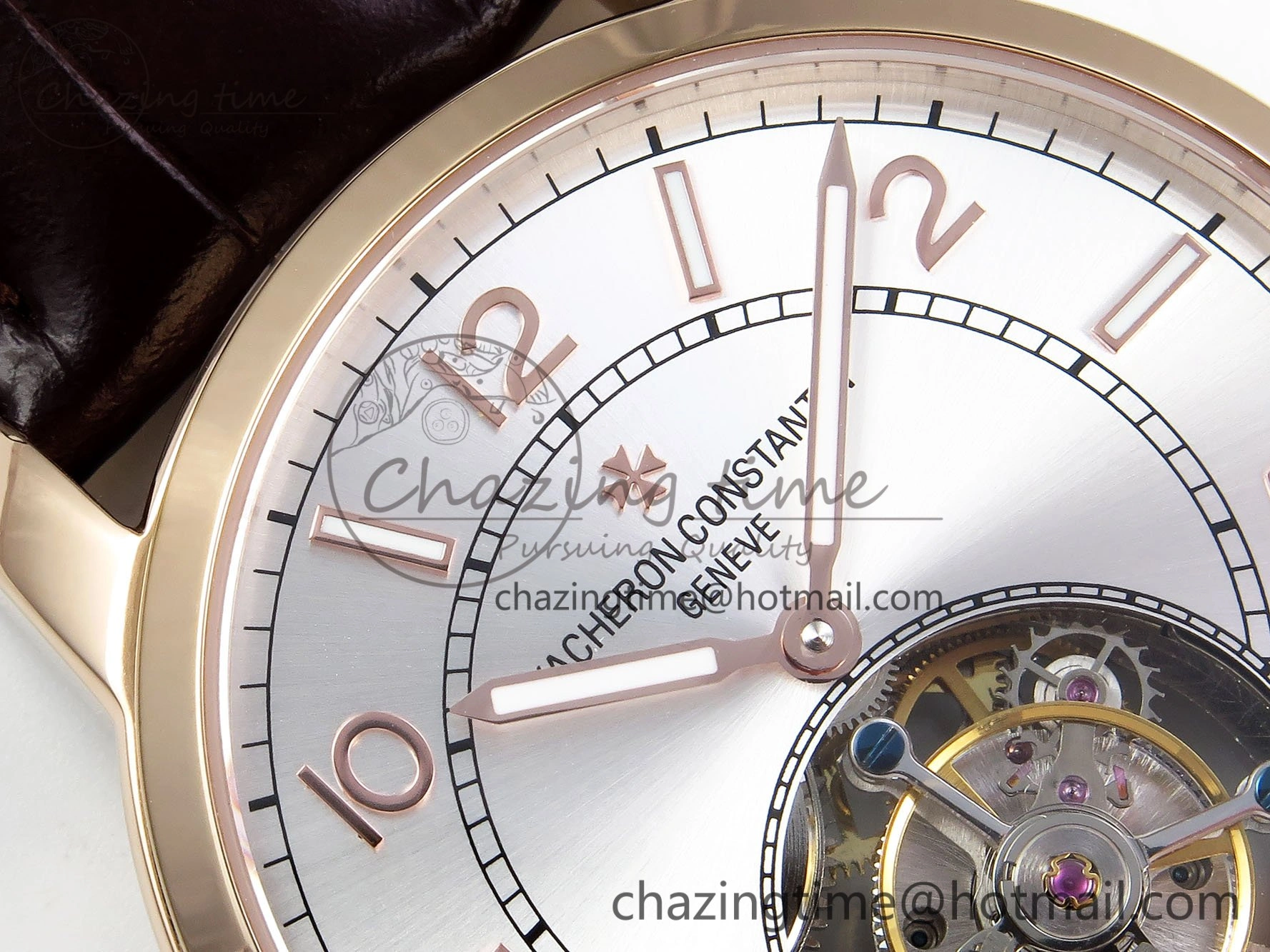 Traditionnelle Tourbillon RG RMSF Best Edition Silver Dial on Brown Leather Strap