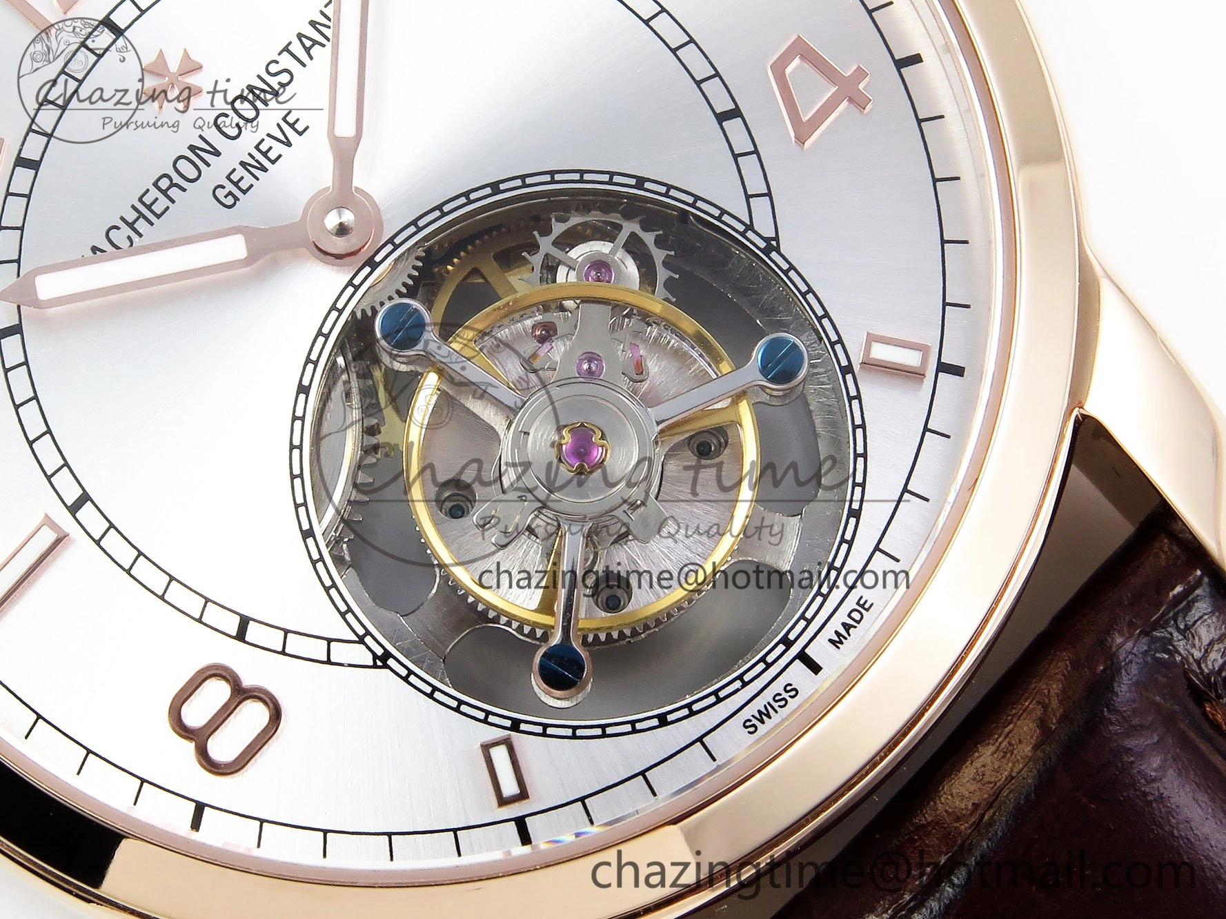 Traditionnelle Tourbillon RG RMSF Best Edition Silver Dial on Brown Leather Strap