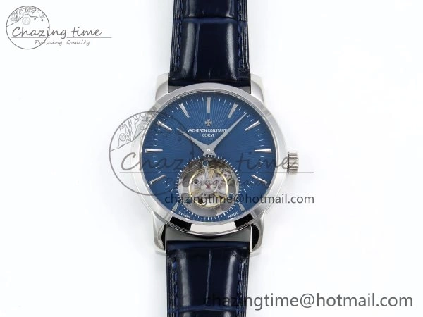 Traditionnelle Tourbillon SS RMSF Best Edition Blue Textured Dial on Blue Leather Strap