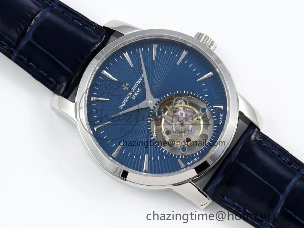 Traditionnelle Tourbillon SS RMSF Best Edition Blue Textured Dial on Blue Leather Strap