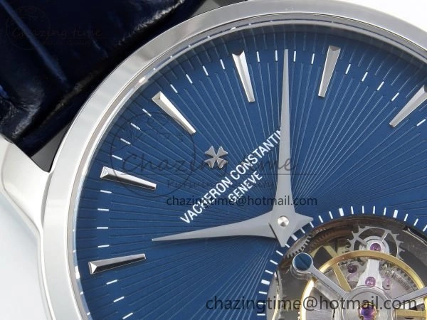 Traditionnelle Tourbillon SS RMSF Best Edition Blue Textured Dial on Blue Leather Strap