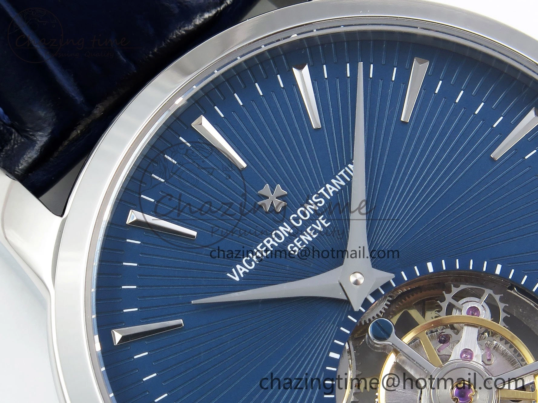 Traditionnelle Tourbillon SS RMSF Best Edition Blue Textured Dial on Blue Leather Strap