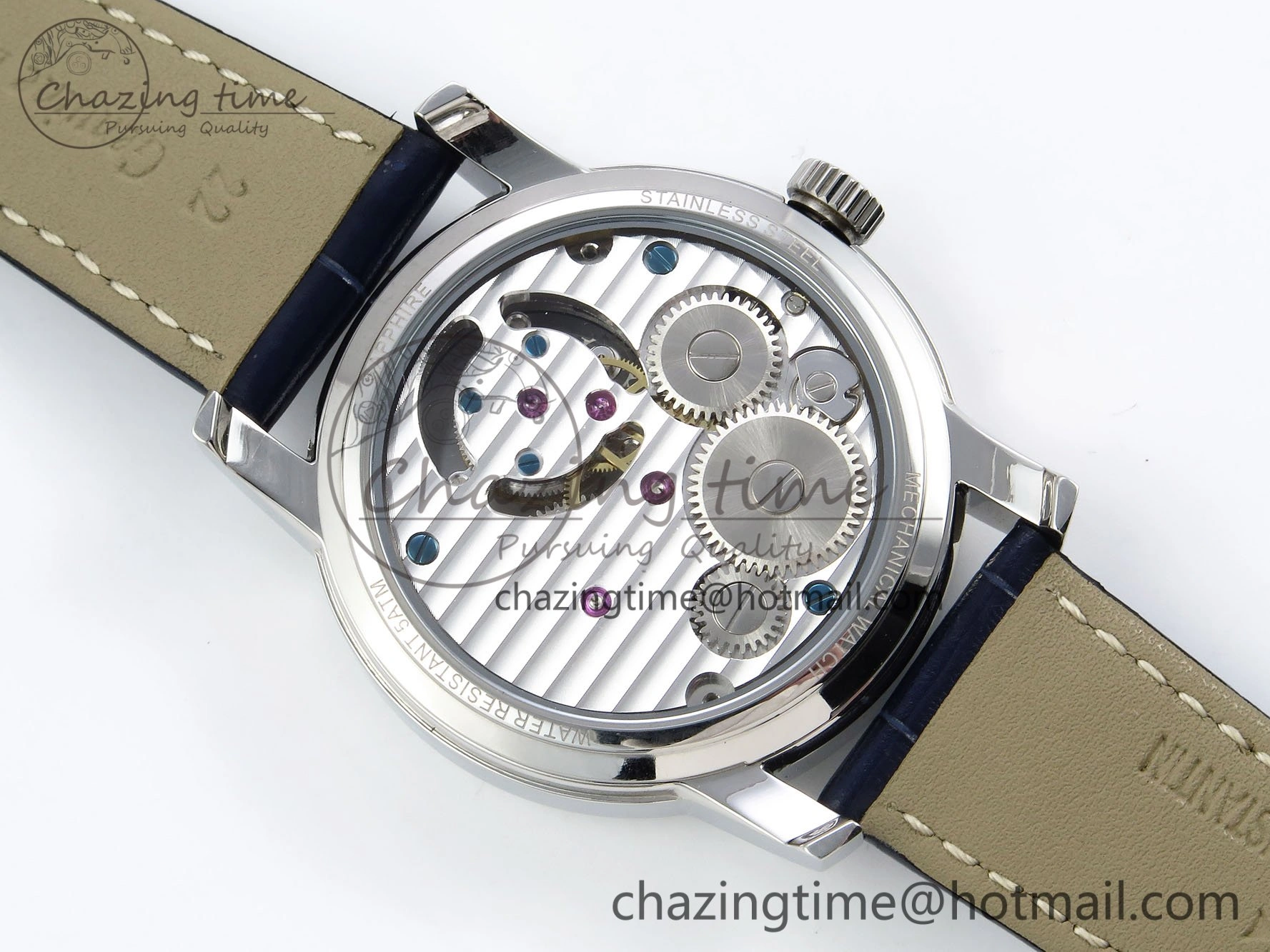 Traditionnelle Tourbillon SS RMSF Best Edition Blue Textured Dial on Blue Leather Strap