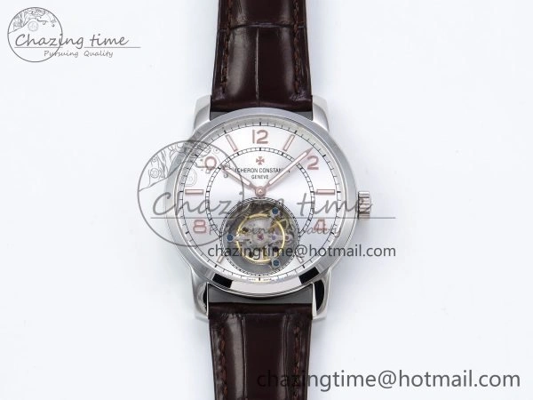 Traditionnelle Tourbillon SS RMSF Best Edition Silver Dial on Brown Leather Strap