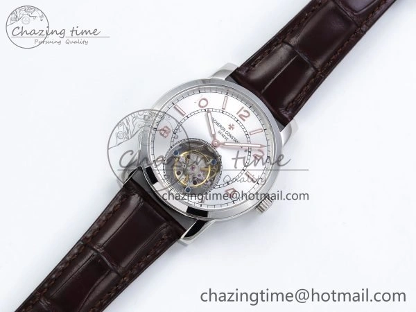 Traditionnelle Tourbillon SS RMSF Best Edition Silver Dial on Brown Leather Strap