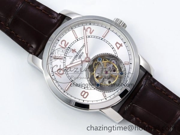 Traditionnelle Tourbillon SS RMSF Best Edition Silver Dial on Brown Leather Strap