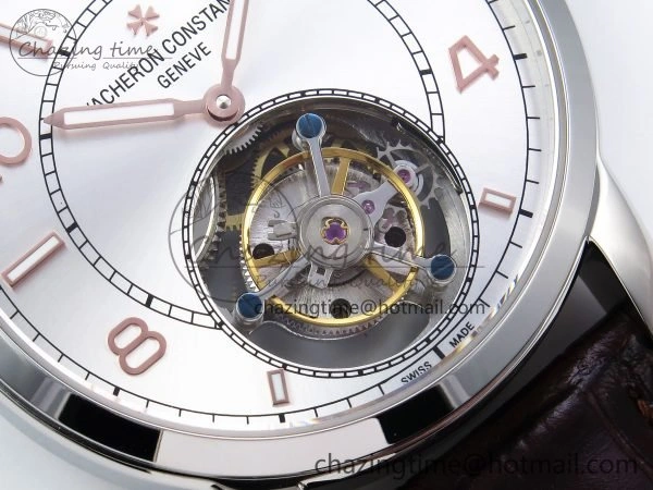 Traditionnelle Tourbillon SS RMSF Best Edition Silver Dial on Brown Leather Strap