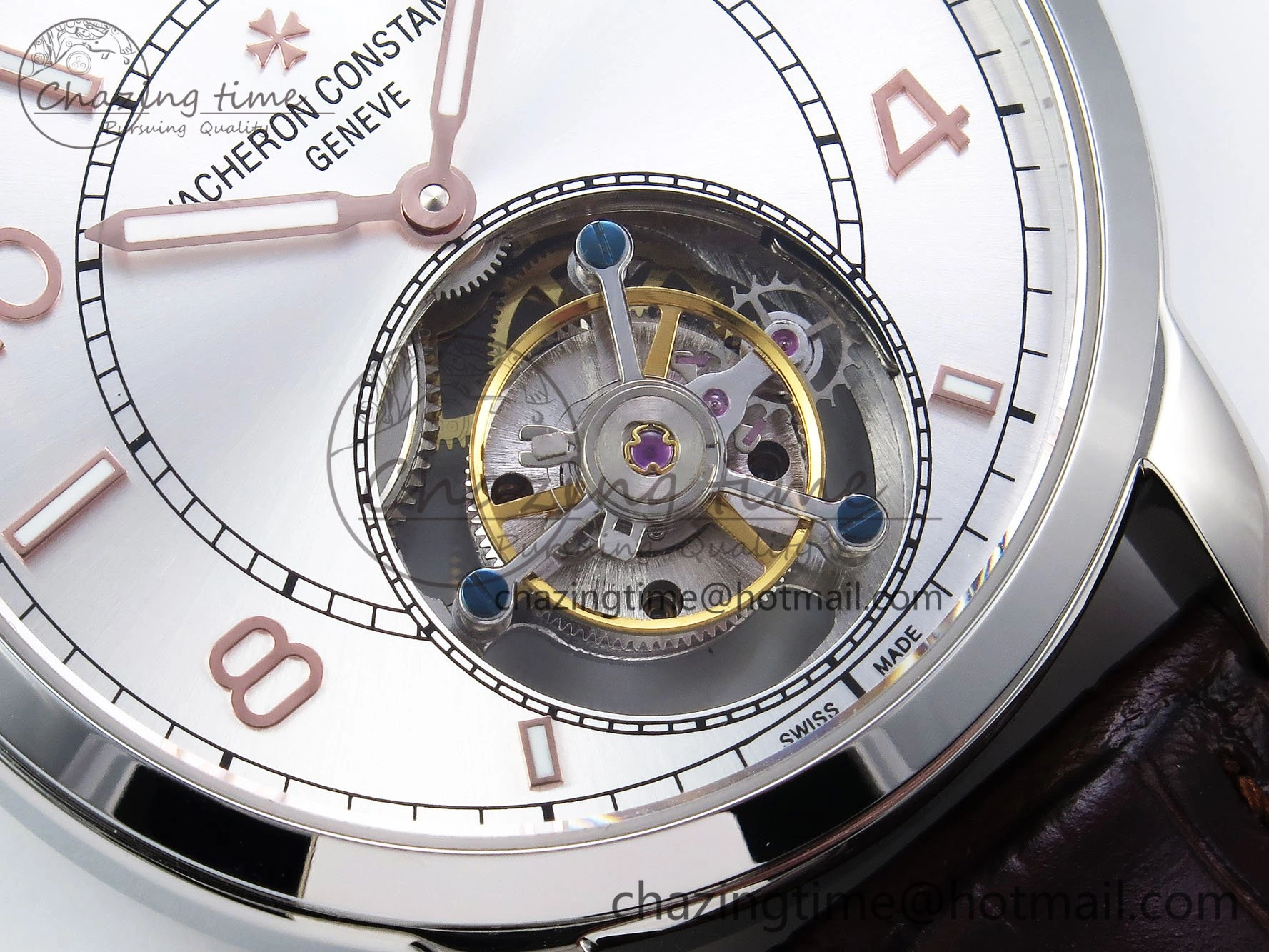 Traditionnelle Tourbillon SS RMSF Best Edition Silver Dial on Brown Leather Strap