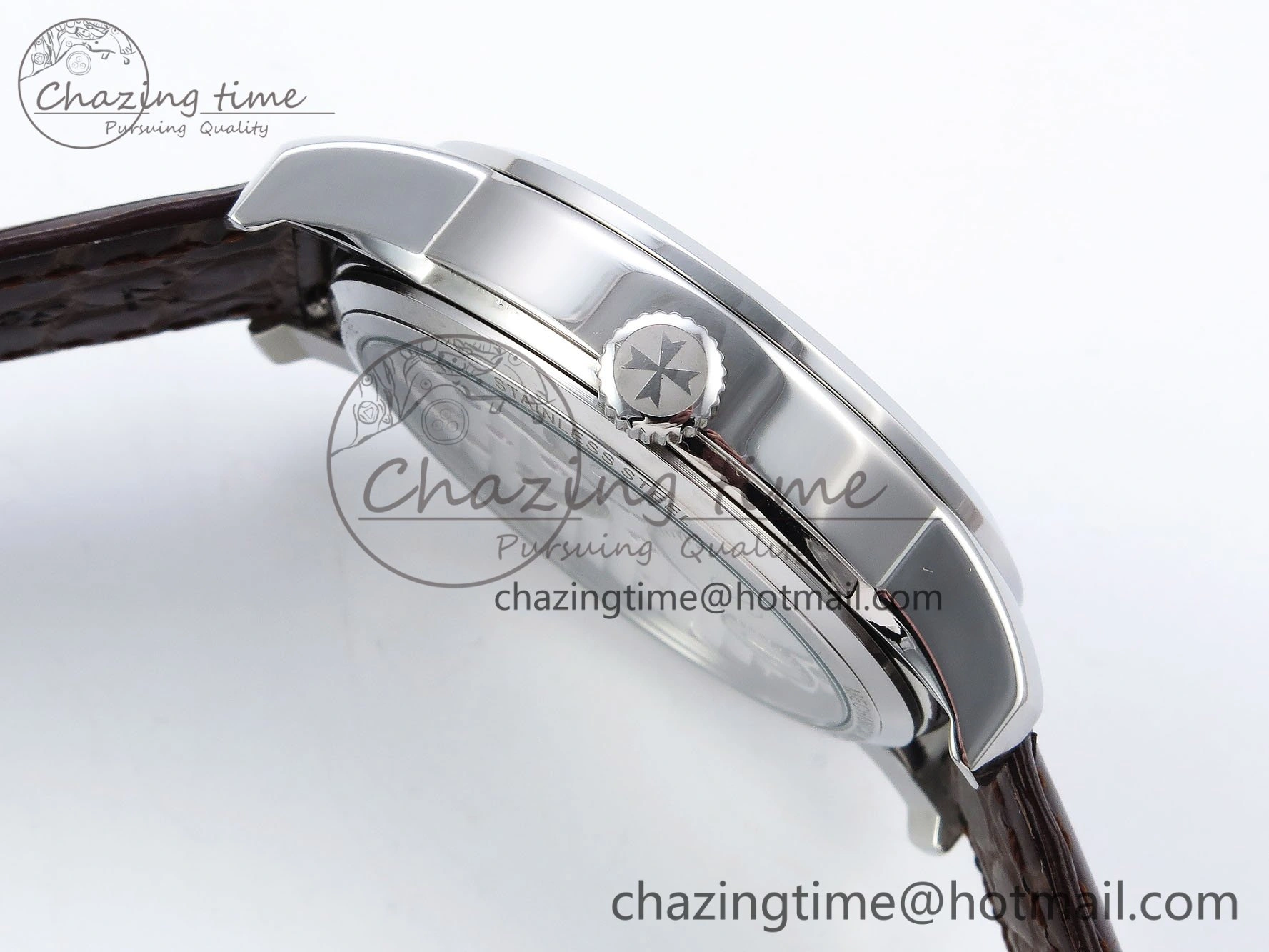 Traditionnelle Tourbillon SS RMSF Best Edition Silver Dial on Brown Leather Strap