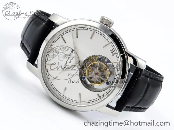 Traditionnelle Tourbillon SS RMSF Best Edition White Dial on Black Leather Strap