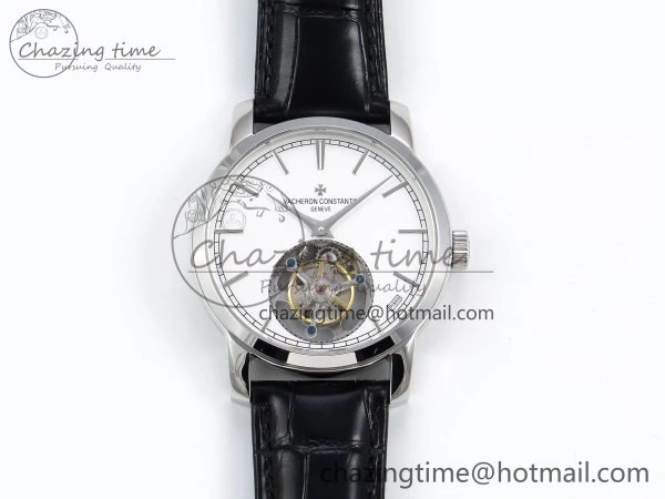 Traditionnelle Tourbillon SS RMSF Best Edition White Dial on Black Leather Strap