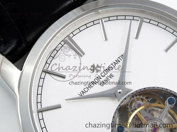 Traditionnelle Tourbillon SS RMSF Best Edition White Dial on Black Leather Strap