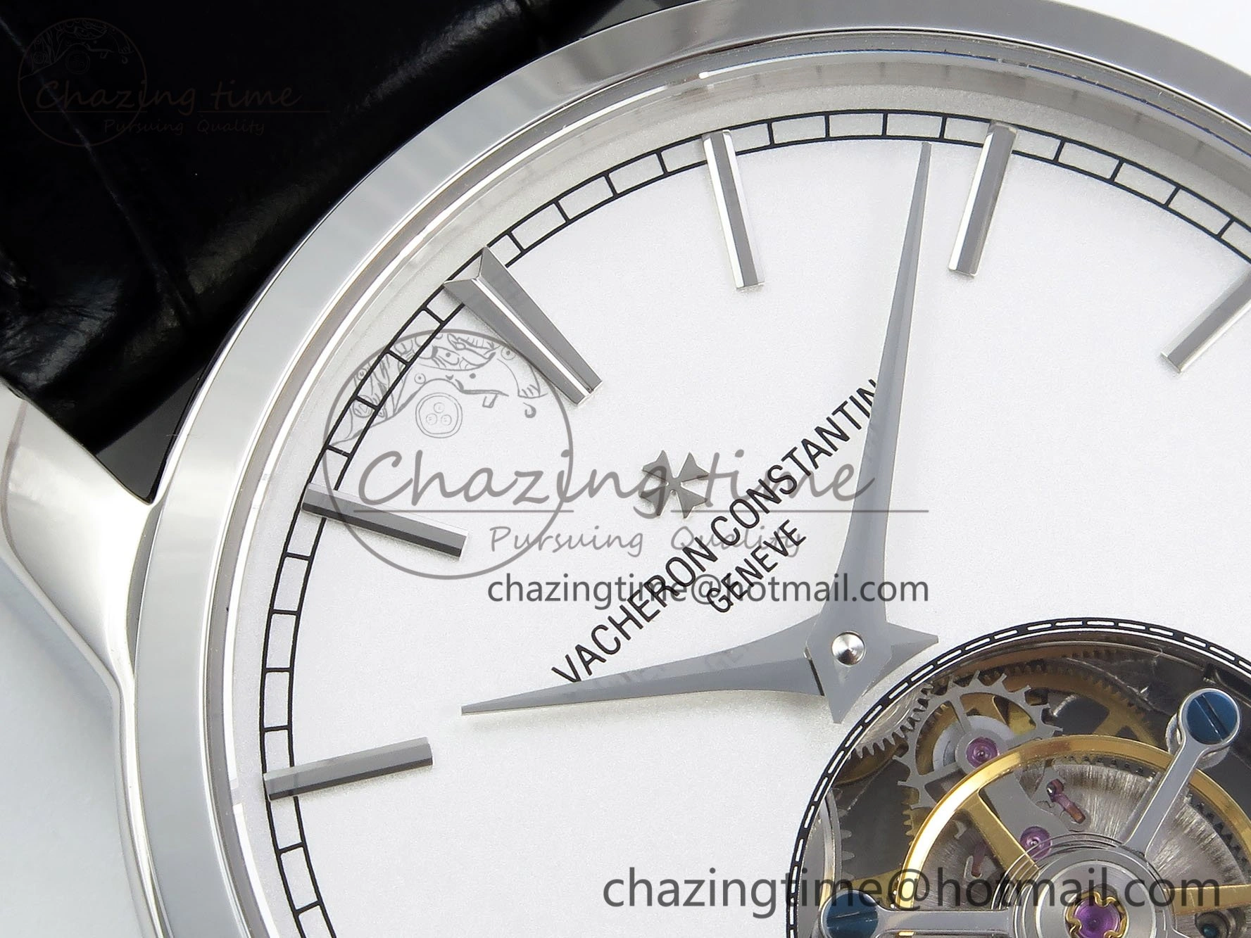Traditionnelle Tourbillon SS RMSF Best Edition White Dial on Black Leather Strap