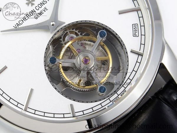 Traditionnelle Tourbillon SS RMSF Best Edition White Dial on Black Leather Strap