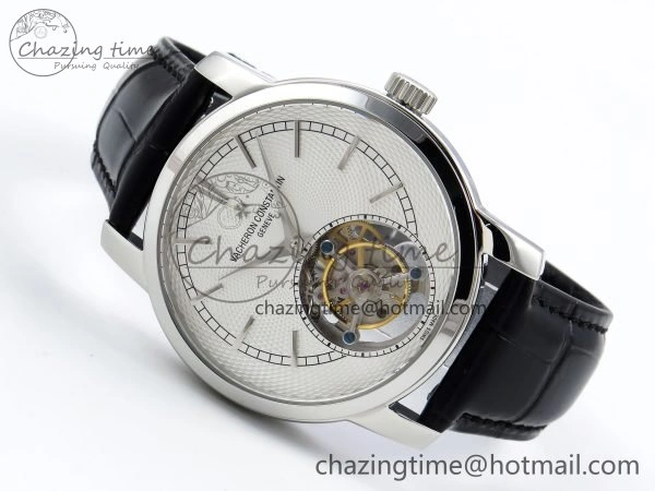 Traditionnelle Tourbillon SS RMSF Best Edition White Textured Dial on Black Leather Strap