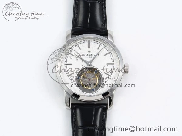 Traditionnelle Tourbillon SS RMSF Best Edition White Textured Dial on Black Leather Strap