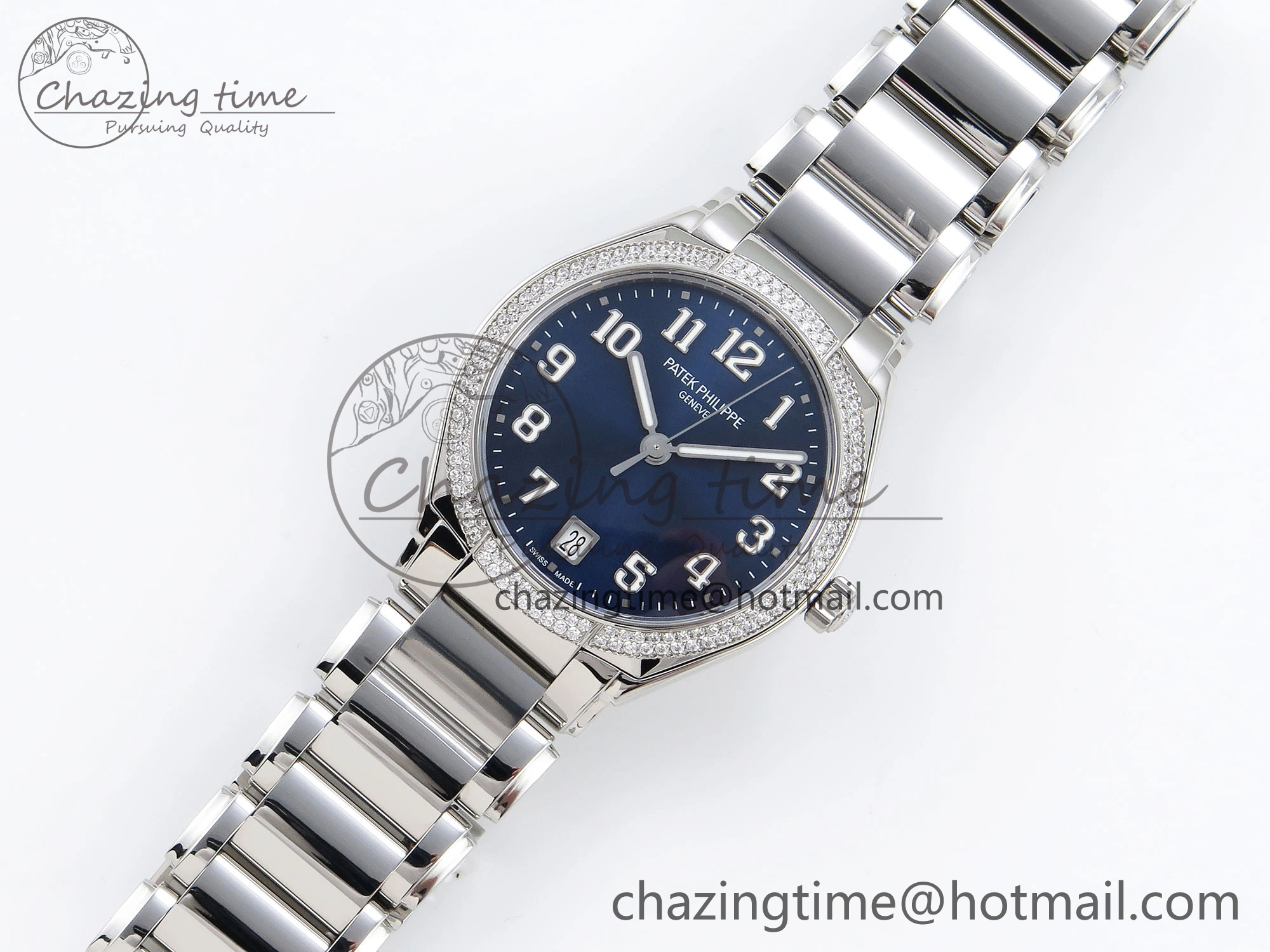 Twenty~4 7300 1200A SS PPF 1:1 Best Edition Blue Dial on SS Bracelet A324 Super Clone