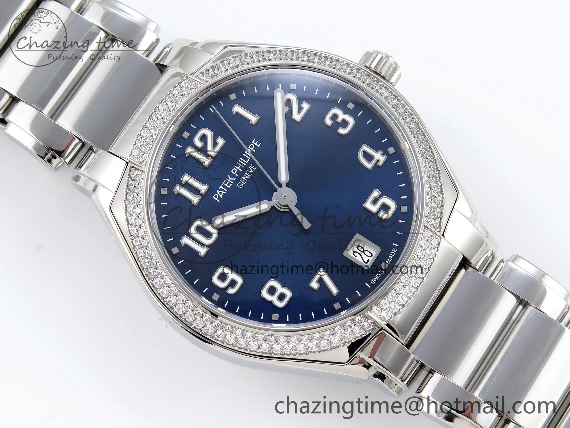 Twenty~4 7300 1200A SS PPF 1:1 Best Edition Blue Dial on SS Bracelet A324 Super Clone