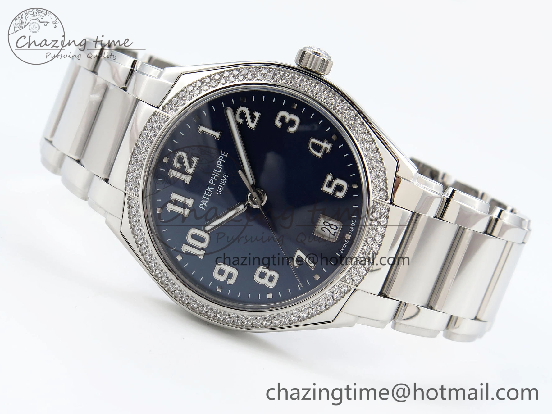 Twenty~4 7300 1200A SS PPF 1:1 Best Edition Blue Dial on SS Bracelet A324 Super Clone