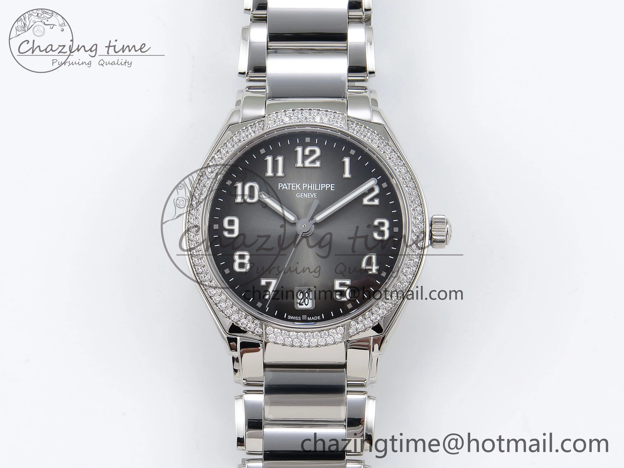 Twenty~4 7300 1200A SS PPF 1:1 Best Edition Gray Dial on SS Bracelet A324 Super Clone