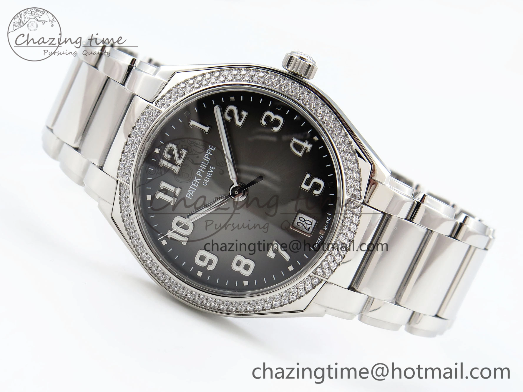 Twenty~4 7300 1200A SS PPF 1:1 Best Edition Gray Dial on SS Bracelet A324 Super Clone