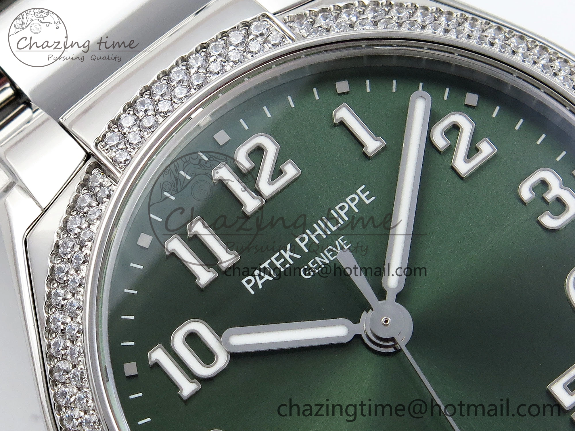 Twenty~4 7300 1200A SS PPF 1:1 Best Edition Green Dial on SS Bracelet A324 Super Clone