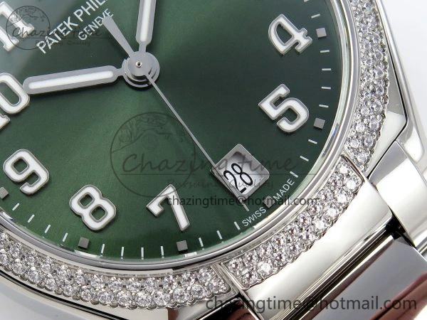 Twenty~4 7300 1200A SS PPF 1:1 Best Edition Green Dial on SS Bracelet A324 Super Clone
