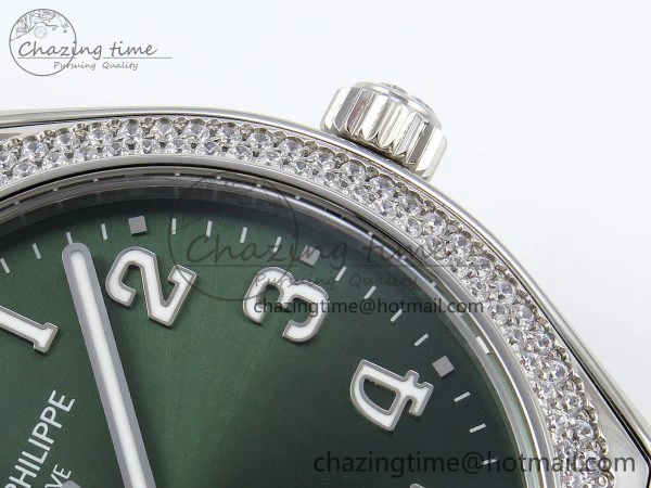 Twenty~4 7300 1200A SS PPF 1:1 Best Edition Green Dial on SS Bracelet A324 Super Clone