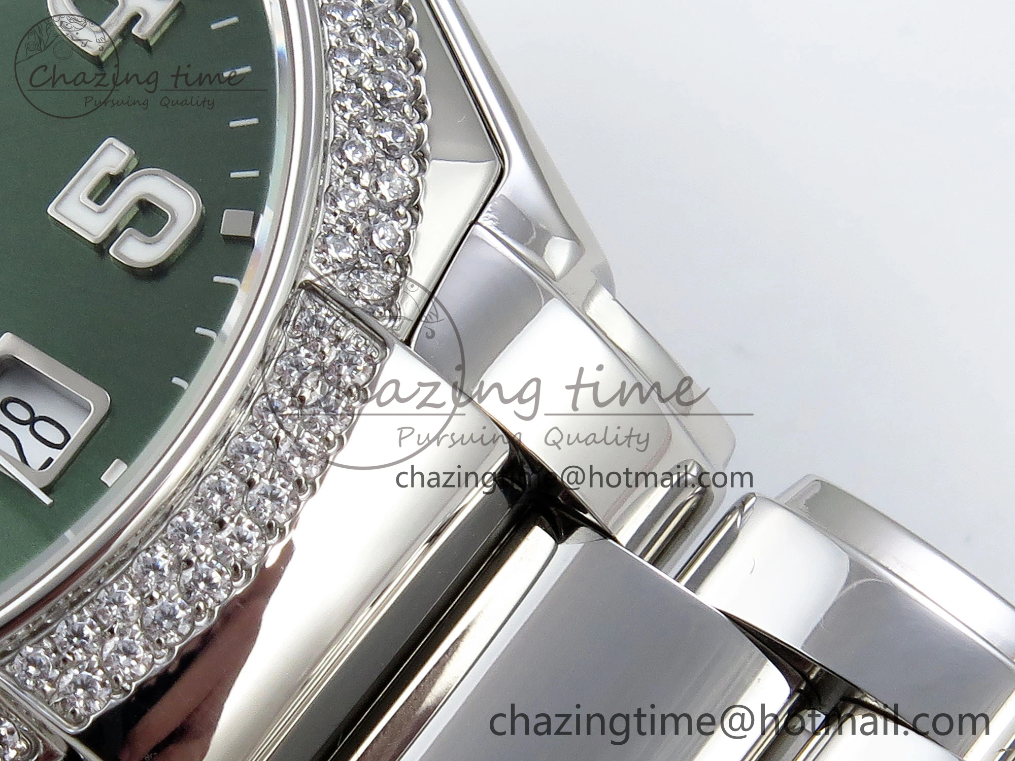 Twenty~4 7300 1200A SS PPF 1:1 Best Edition Green Dial on SS Bracelet A324 Super Clone