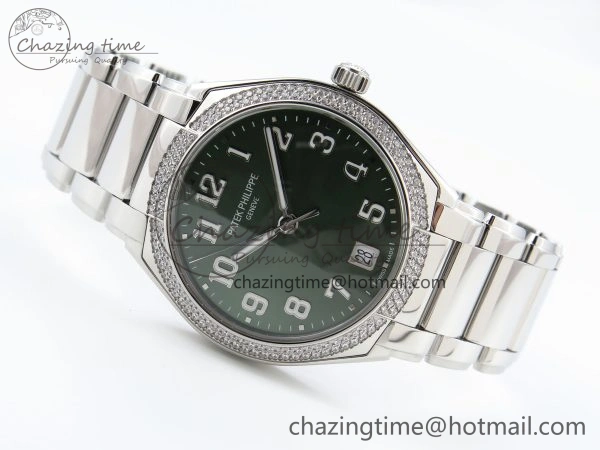 Twenty~4 7300 1200A SS PPF 1:1 Best Edition Green Dial on SS Bracelet A324 Super Clone