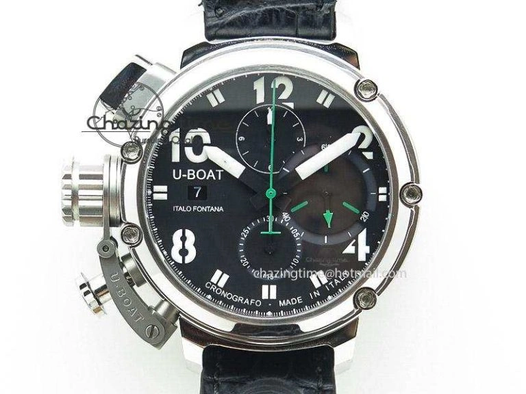 U-51 Chimera Watch Limited Edition Black Dial on Black Leather Strap A7750