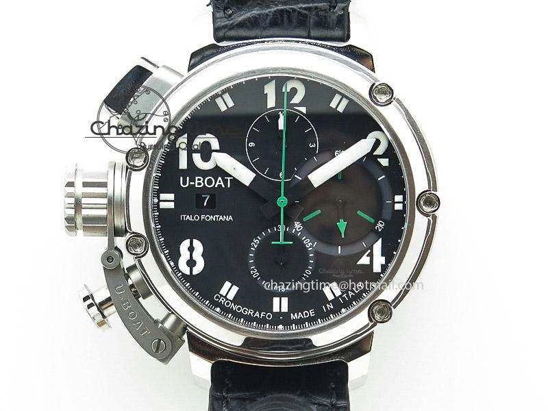 U-51 Chimera Watch Limited Edition Black Dial on Black Leather Strap A7750