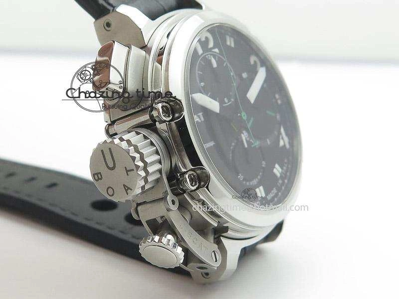 U-51 Chimera Watch Limited Edition Black Dial on Black Leather Strap A7750