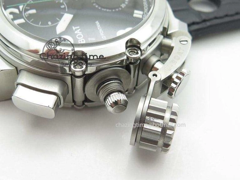 U-51 Chimera Watch Limited Edition Black Dial on Black Leather Strap A7750
