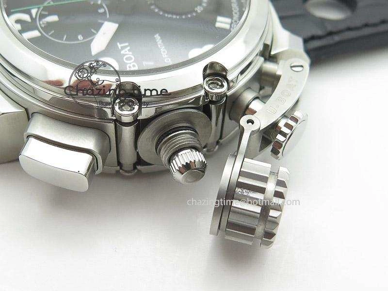 U-51 Chimera Watch Limited Edition Black Dial on Black Leather Strap A7750