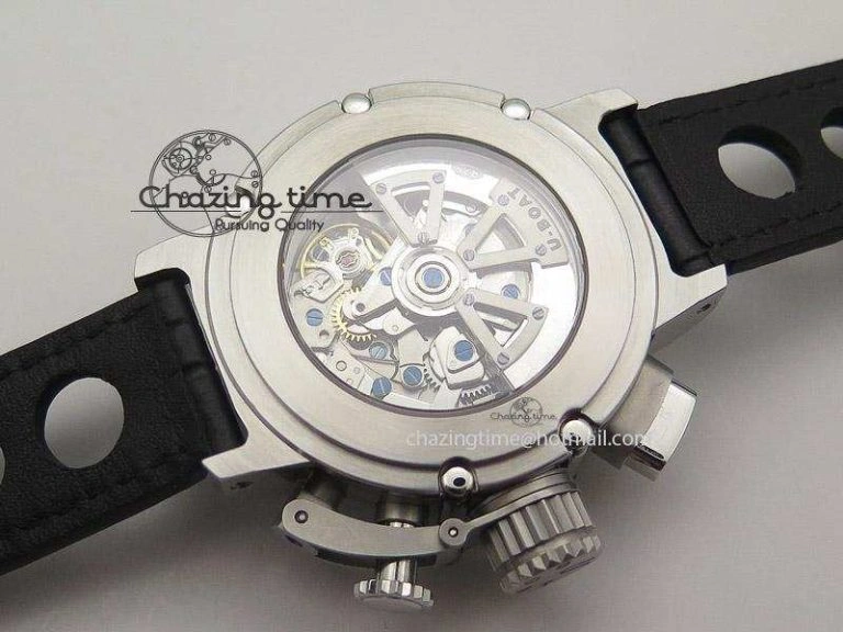 U-51 Chimera Watch Limited Edition Black Dial on Black Leather Strap A7750