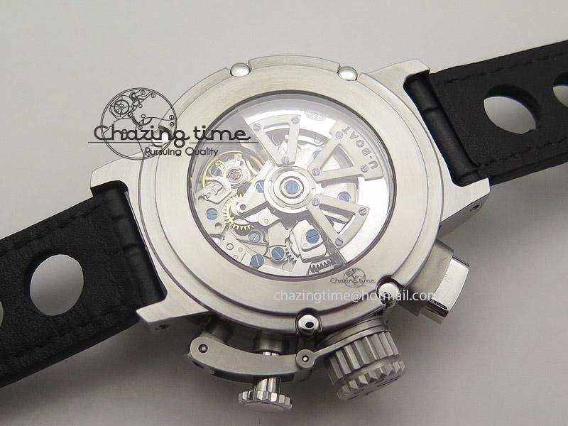 U-51 Chimera Watch Limited Edition Black Dial on Black Leather Strap A7750