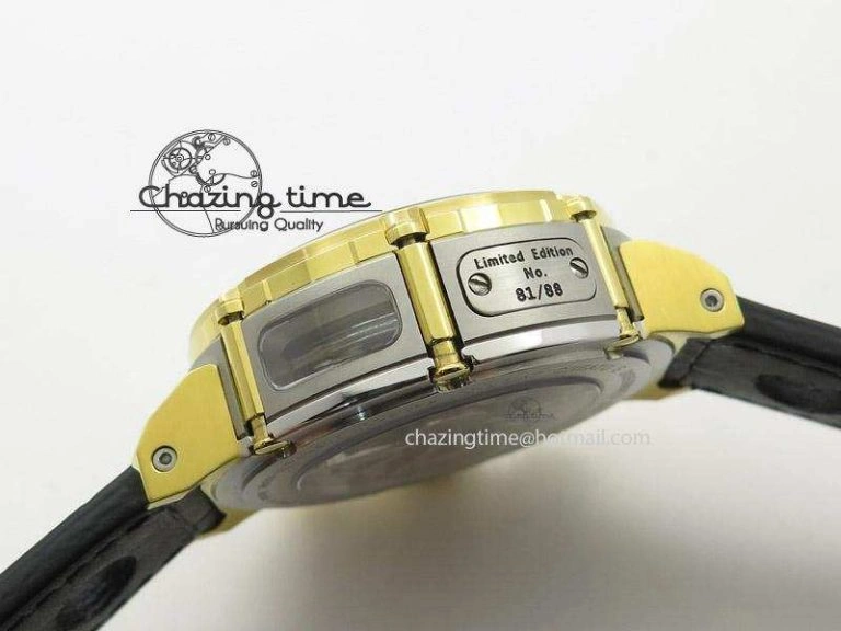 U-51 Chimera Watch Limited Edition SS YG Black Dial on Black Leather Strap A7750