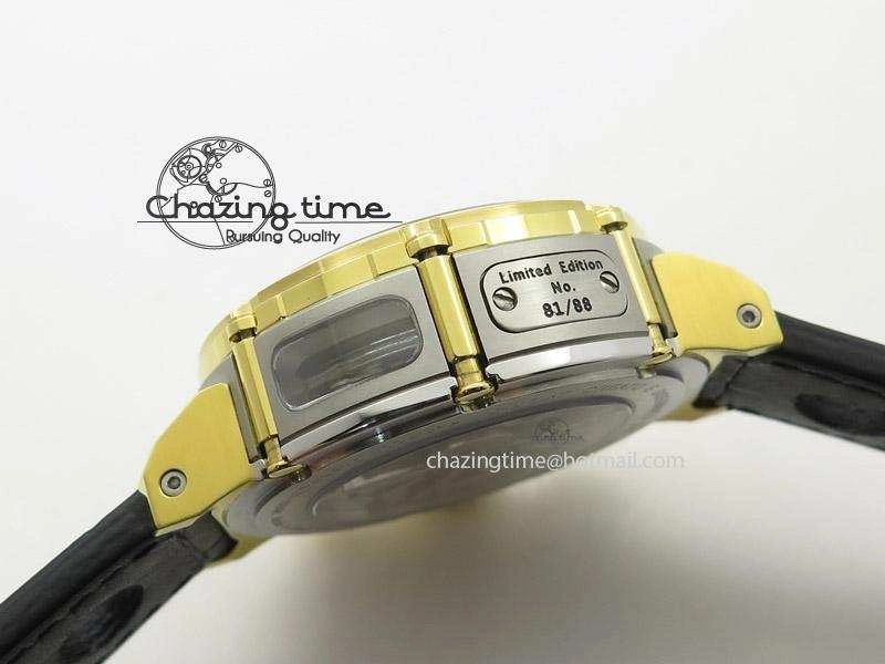 U-51 Chimera Watch Limited Edition SS YG Black Dial on Black Leather Strap A7750