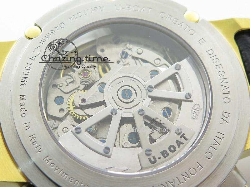 U-51 Chimera Watch Limited Edition SS YG Black Dial on Black Leather Strap A7750