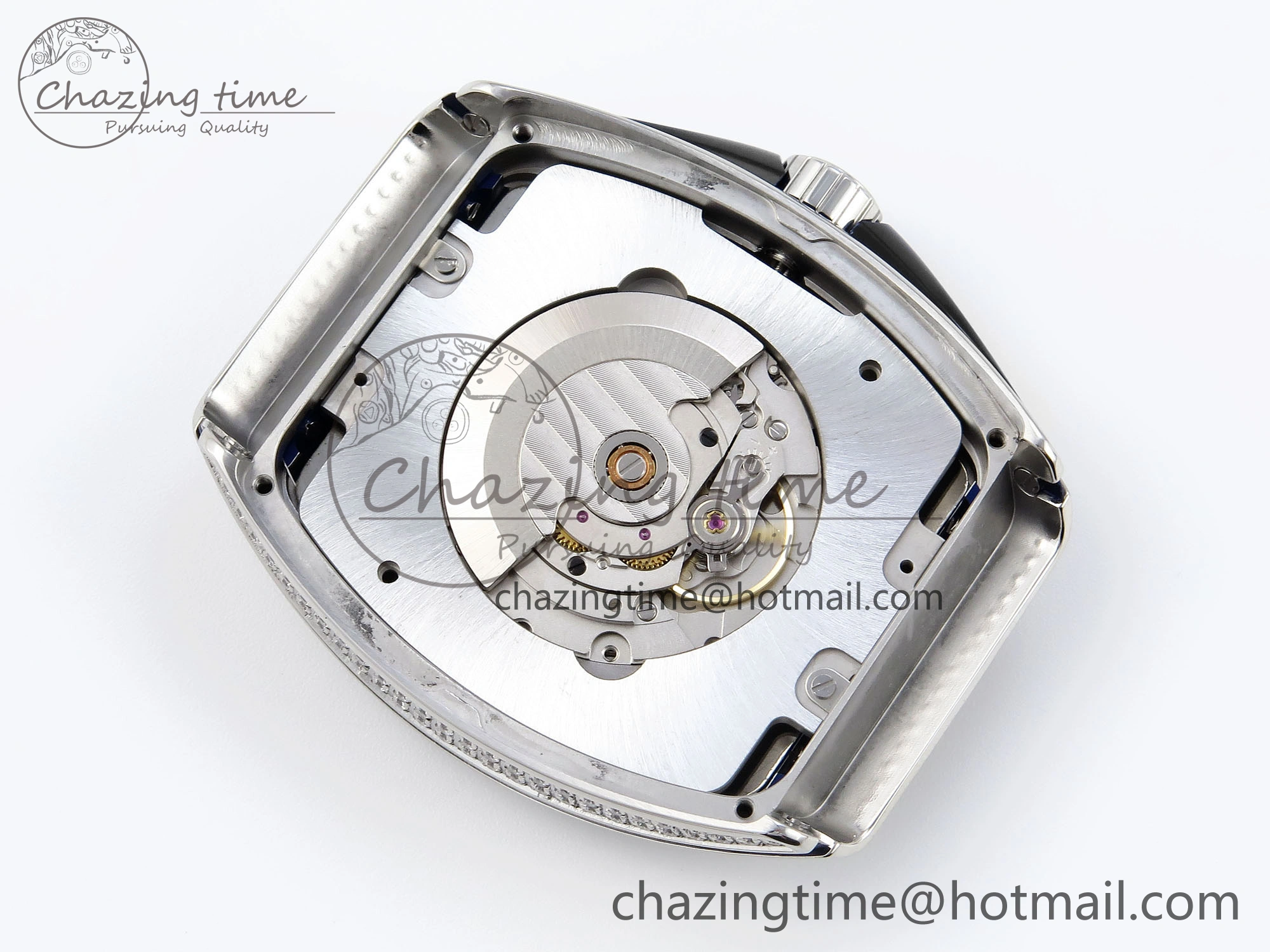 VANGUARD SS BLACK FULL DIAMONDS ABF BEST EDITION DIAMONDS BLUE DIAL ON DIAMONDS BRACELET A2824