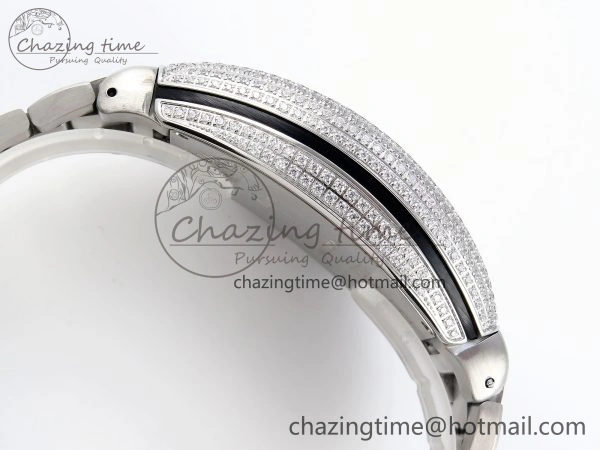 VANGUARD SS BLACK FULL DIAMONDS ABF BEST EDITION DIAMONDS BLUE DIAL ON DIAMONDS BRACELET A2824