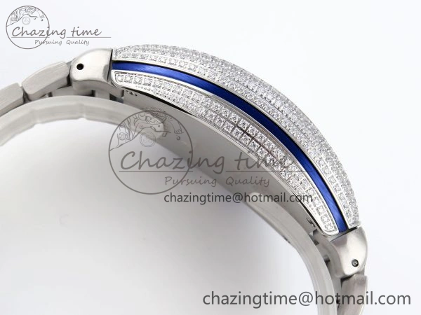 VANGUARD SS BLUE FULL DIAMONDS ABF BEST EDITION DIAMONDS BLUE DIAL ON DIAMONDS BRACELET A2824