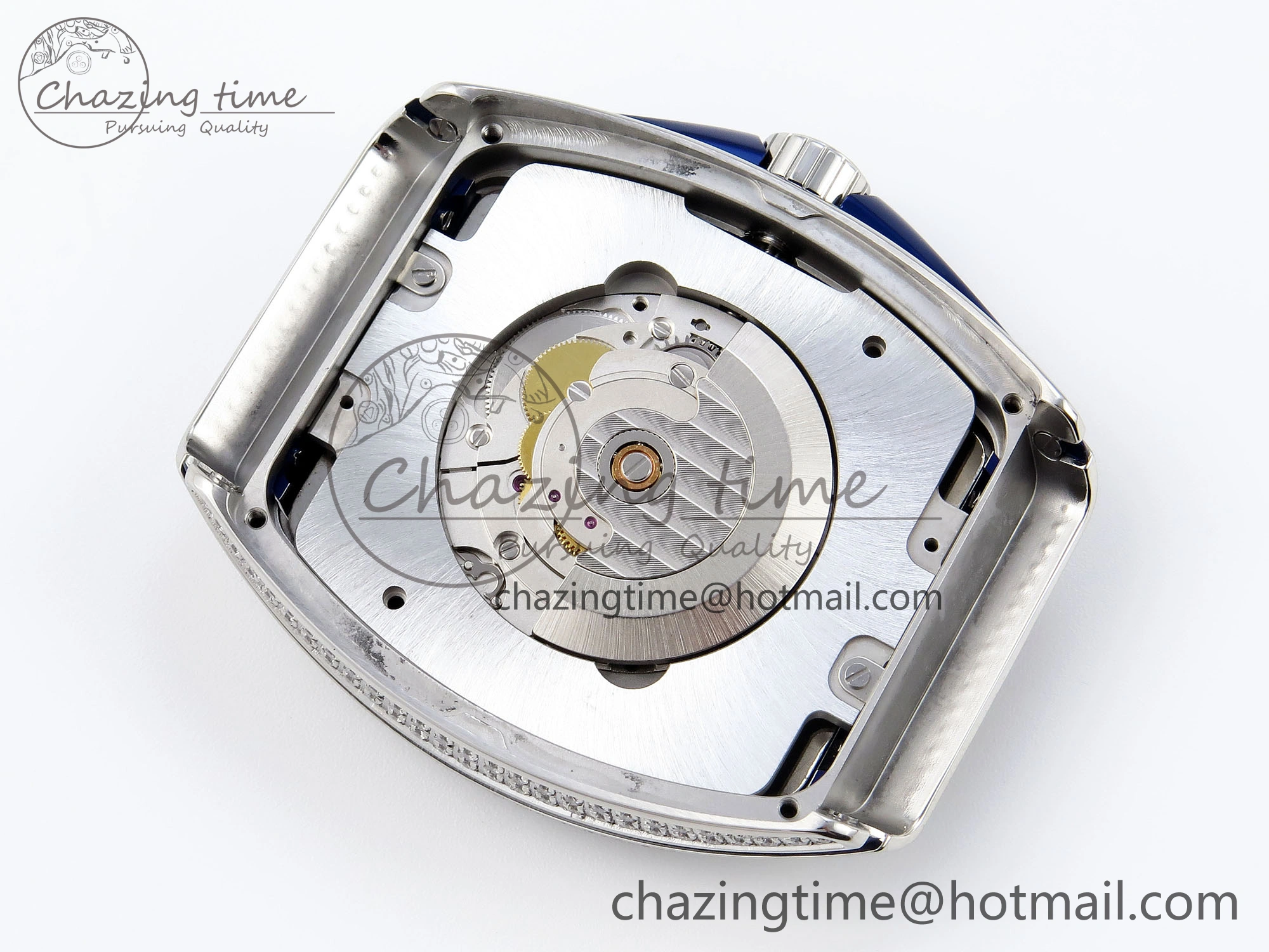 VANGUARD SS BLUE FULL DIAMONDS ABF BEST EDITION DIAMONDS BLUE DIAL ON DIAMONDS BRACELET A2824