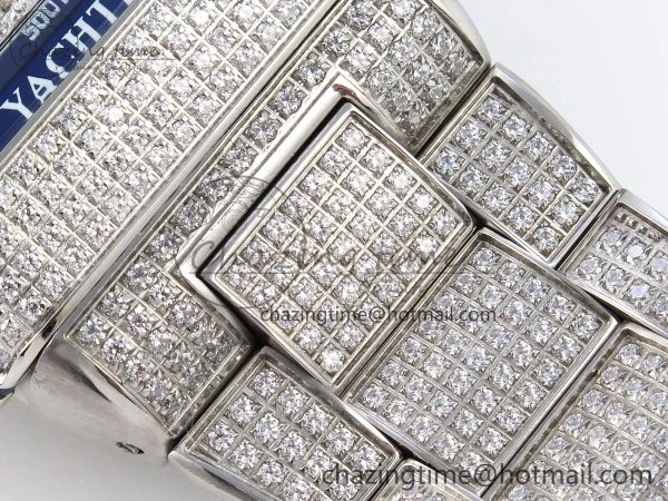 VANGUARD SS BLUE FULL DIAMONDS ABF BEST EDITION DIAMONDS BLUE DIAL ON DIAMONDS BRACELET A2824