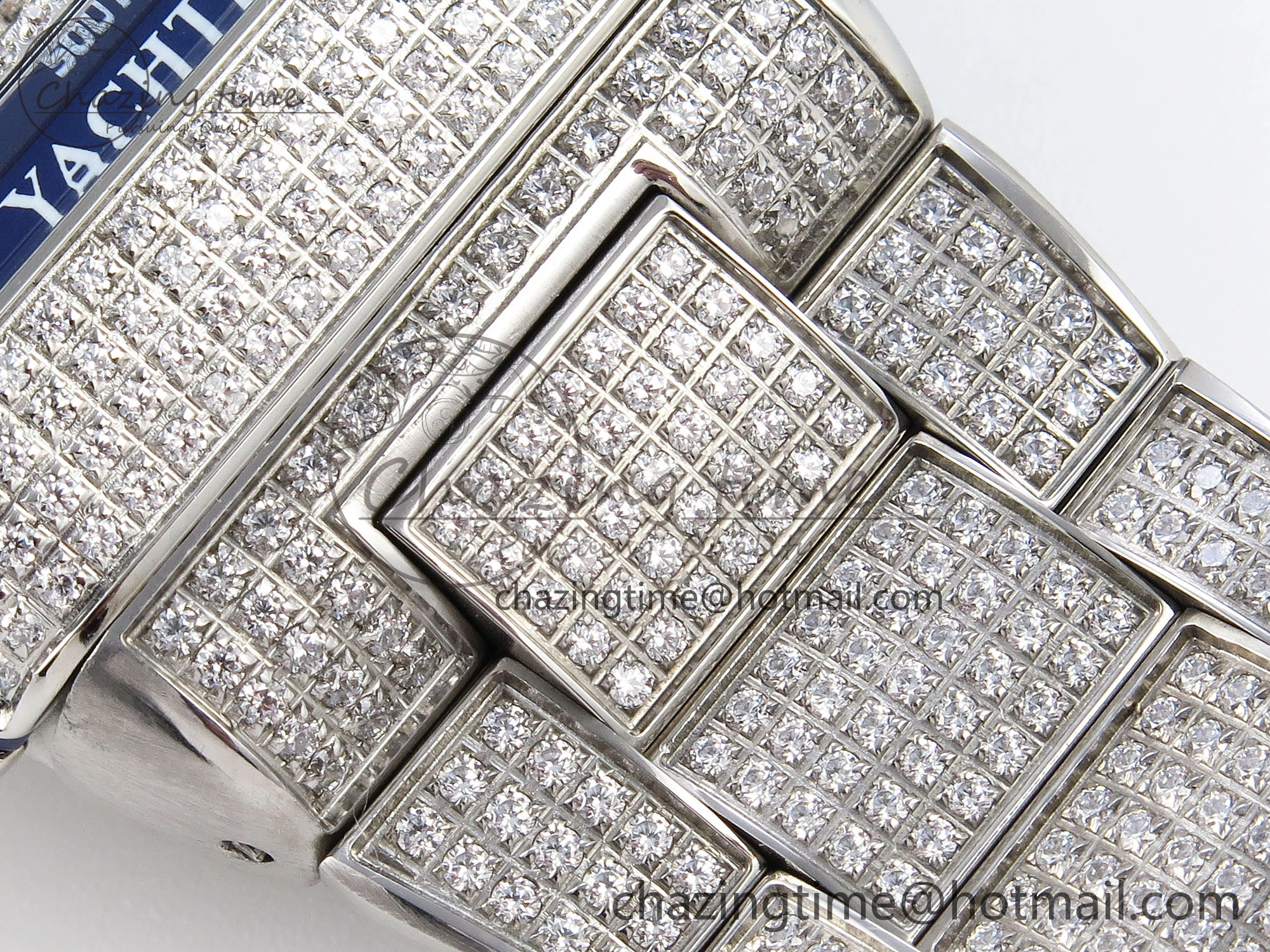 VANGUARD SS BLUE FULL DIAMONDS ABF BEST EDITION DIAMONDS BLUE DIAL ON DIAMONDS BRACELET A2824