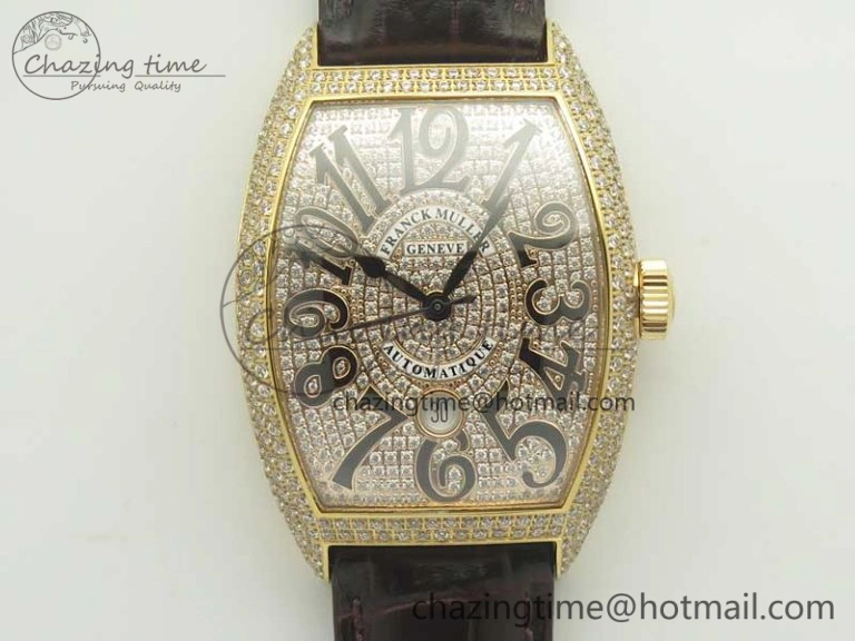 VANGUARD SS FULL DIAMONDS ABF BEST EDITION DIAMONDS BLACK DIAL ON DIAMONDS BRACELET A2824