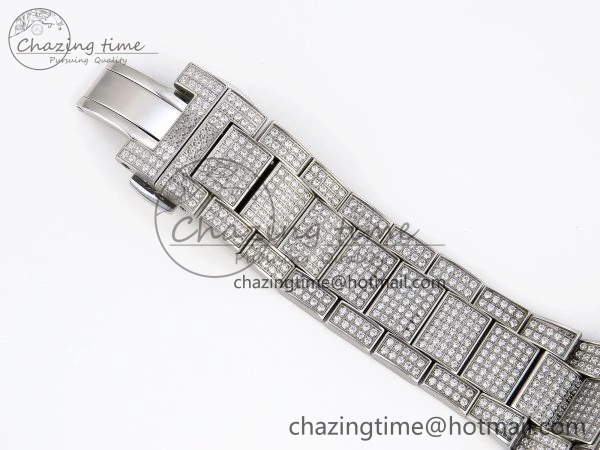 VANGUARD SS FULL DIAMONDS ABF BEST EDITION DIAMONDS BLUE DIAL ON DIAMONDS BRACELET A2824